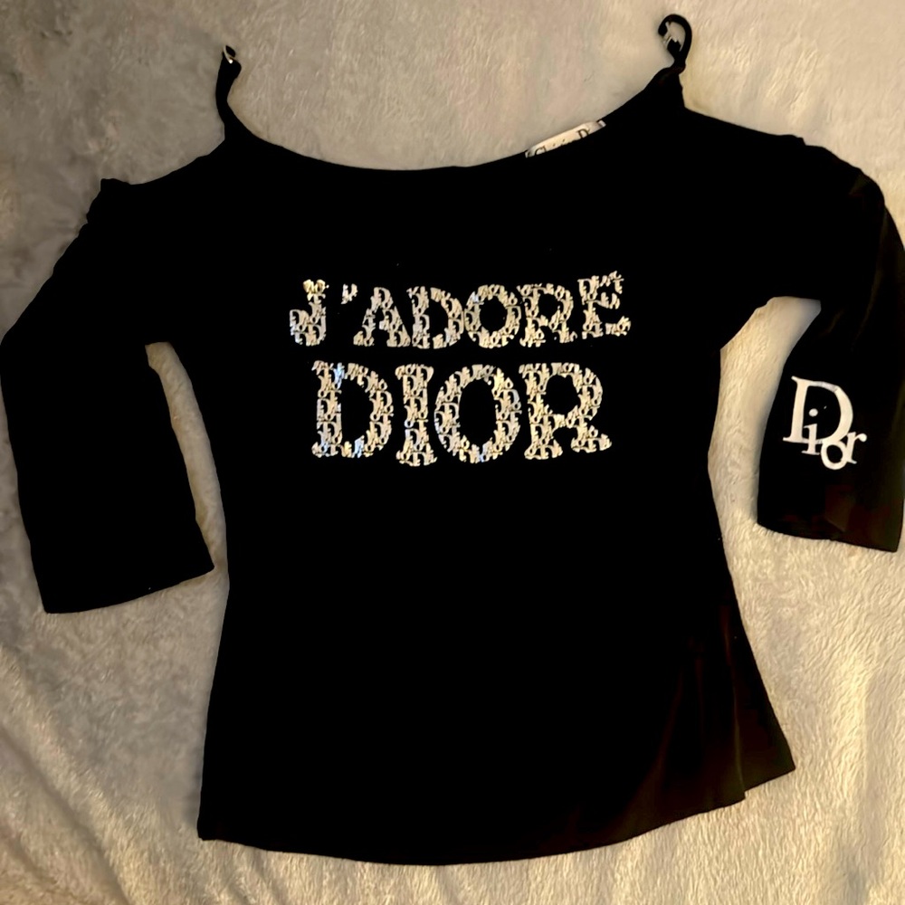 Dior, off the shoulder, three quarter sleeve, women’s top. Small/medium